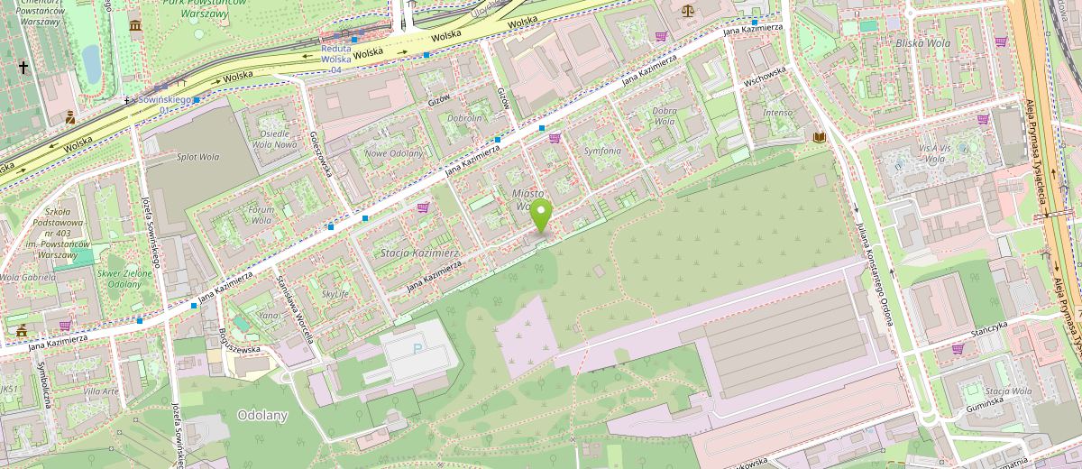 Directions map: ul. Jana Kazimierza 23b lok. U1, 01-248 Warszawa. Opens Google Maps in a new tab.